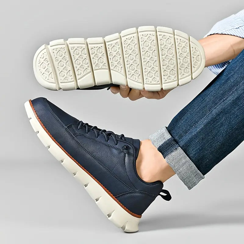Italienische Leder Sneaker Herren Casual Schnürschuhe