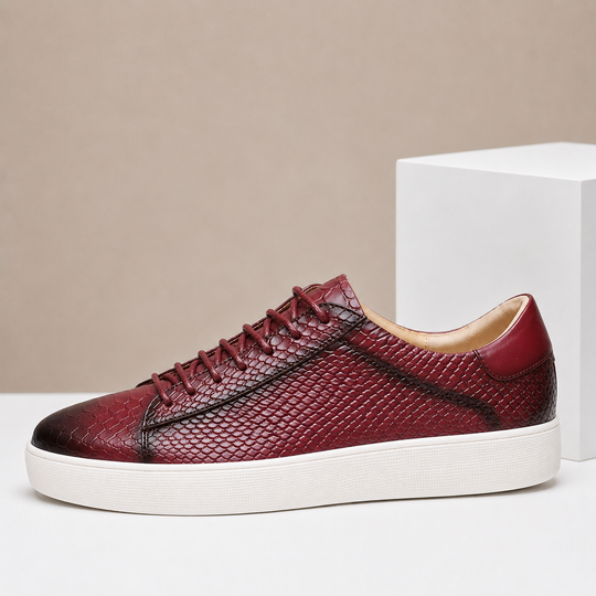 Texturierte Leder Sneaker Herren Business Freizeit