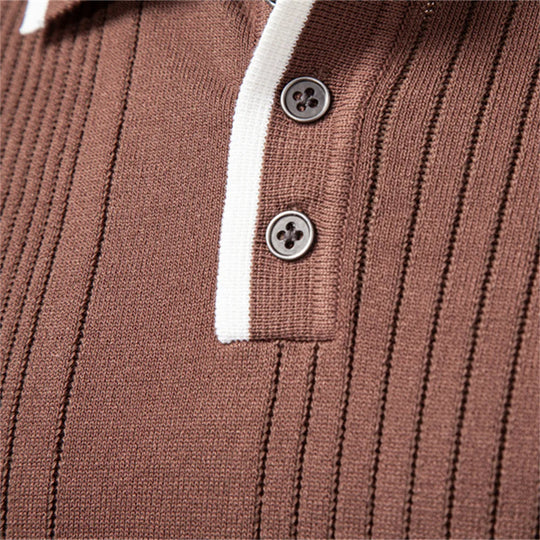 Weiches Strick Poloshirt Herren Kurzarm Smart Casual