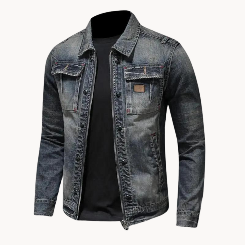 Denim Jacke Herren Jeansjacke Casual Vintage Übergang