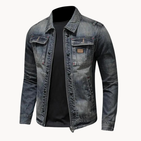 Denim Jacke Herren Jeansjacke Casual Vintage Übergang