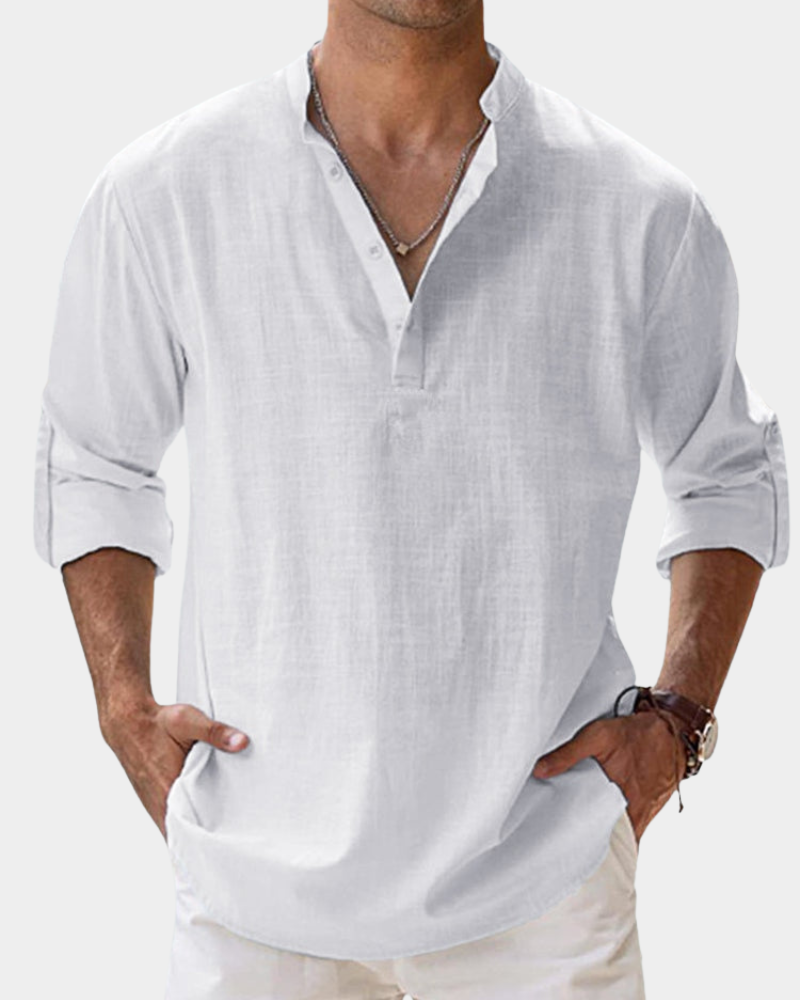 Gemütliches Langarm Freizeithemd Herren Casual Sommer