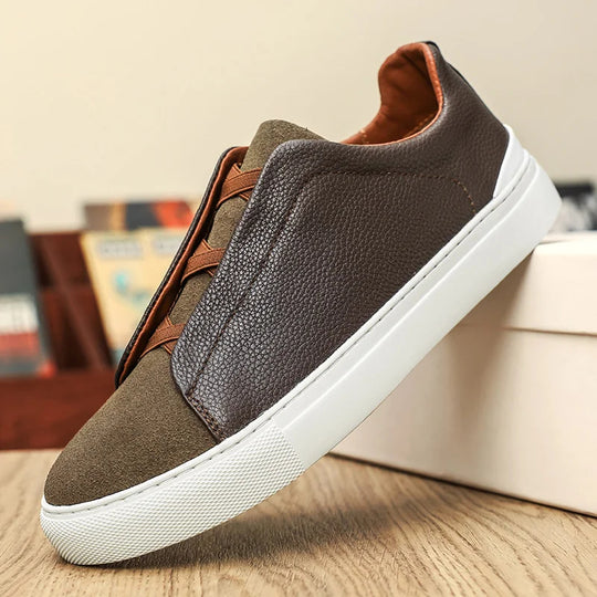 Leder Wildleder Sneaker Herren Slip-On Komfort Casual