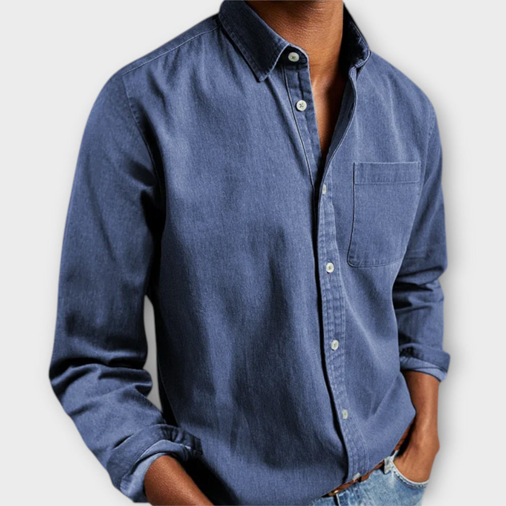 Handwerkliches Hemd Herren Elegant Baumwolle Casual