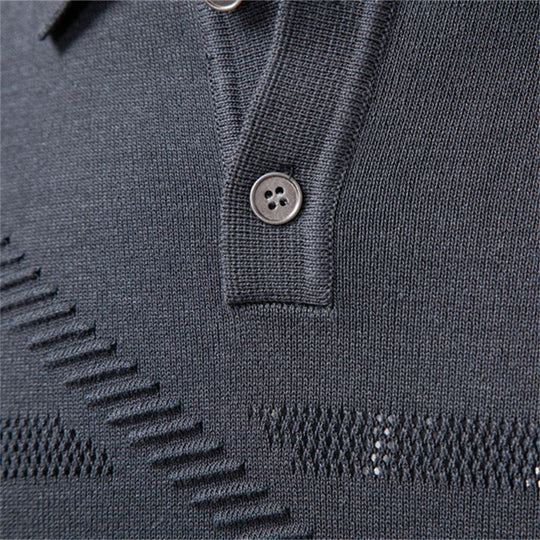 Slim-Fit Strick Poloshirt Herren Kurzarm Smart Casual