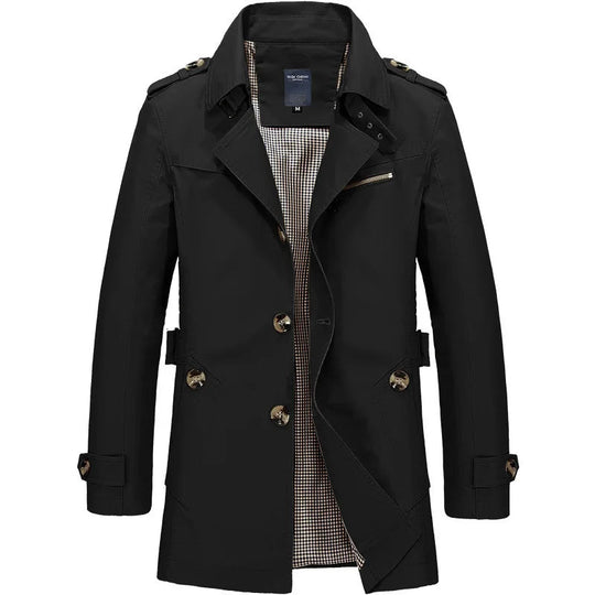 Moderner Trenchcoat Herren Mantel Elegant Klassisch
