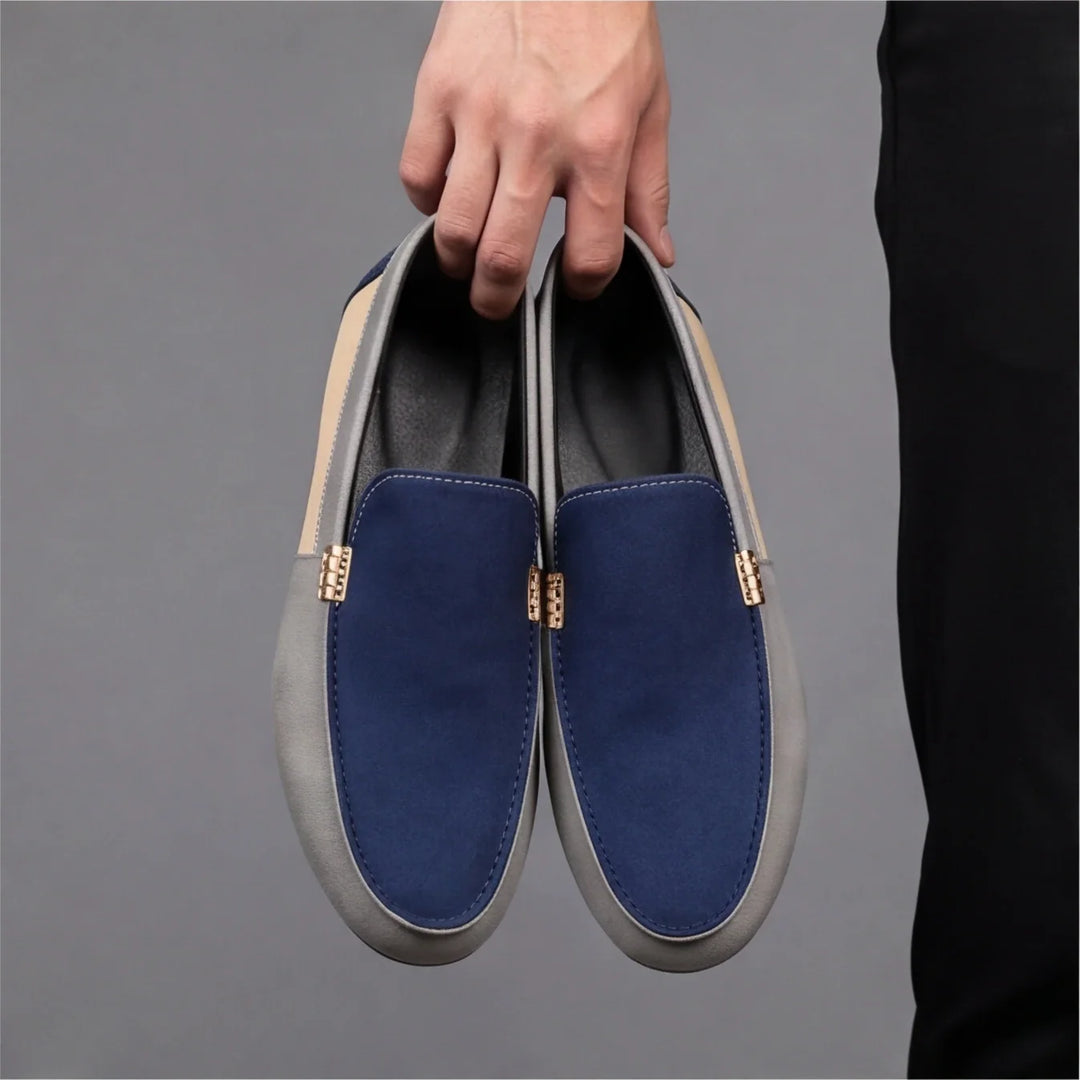Lässige Patchwork Canvas Loafer Herren Slip-On Schuhe