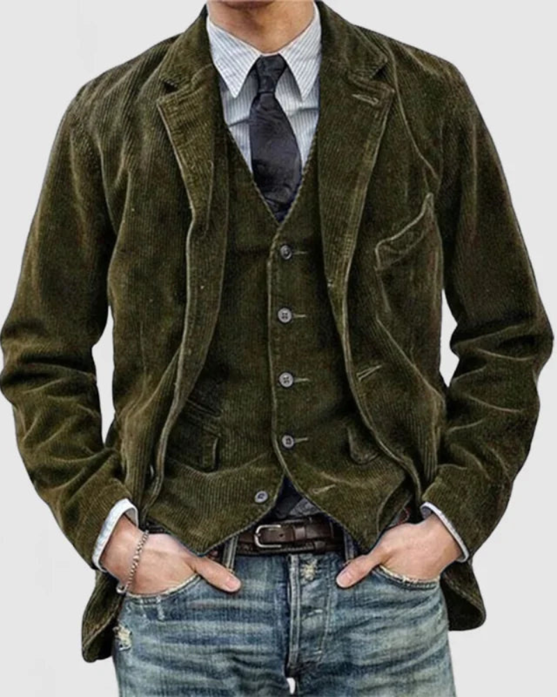Blazer Weste Set Herren Zweiteiler Anzug Elegant