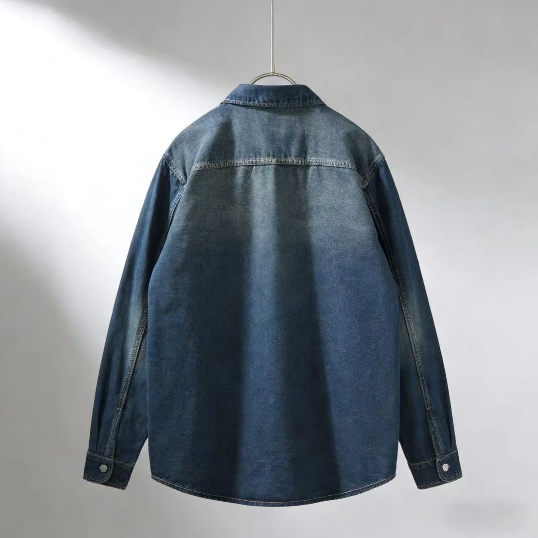 Denim Overshirt Herren Hemdjacke Washed Workwear Jacke