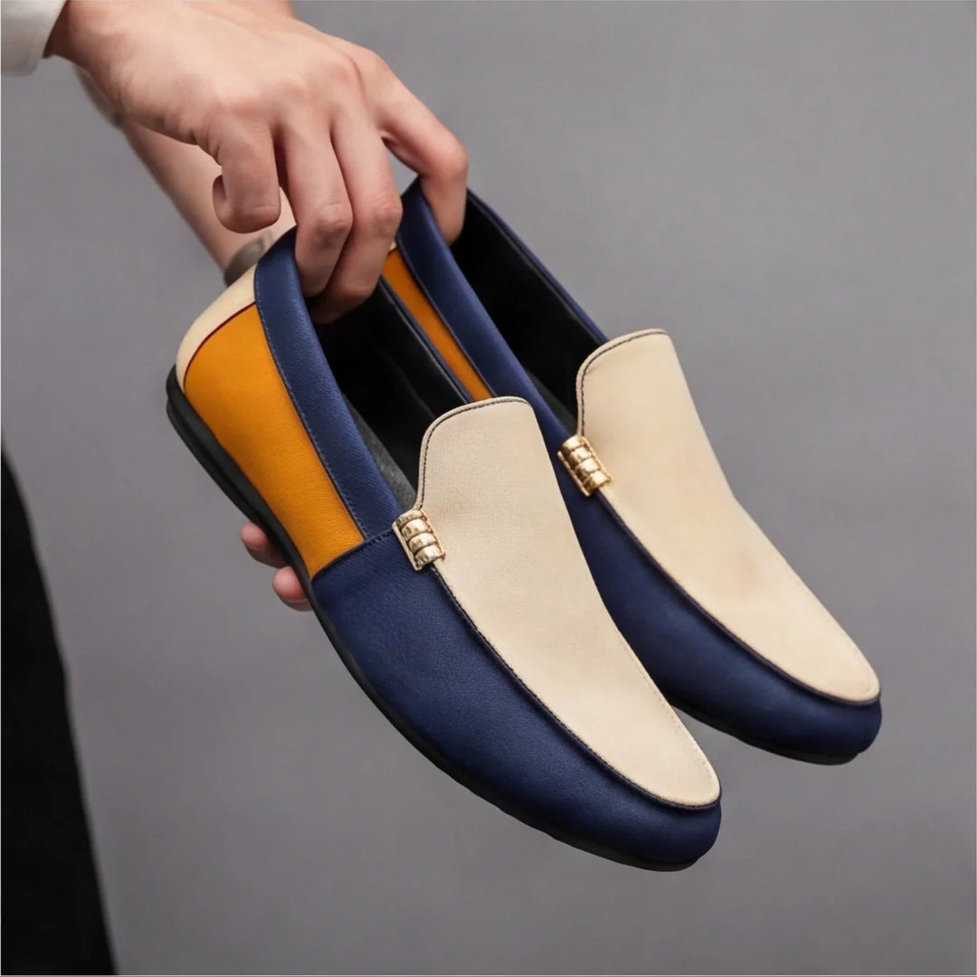 Lässige Patchwork Canvas Loafer Herren Slip-On Schuhe