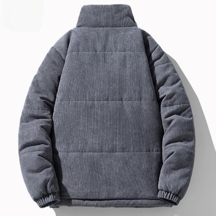 Cord Steppjacke Herren Hoher Kragen Zip Taschen Warm