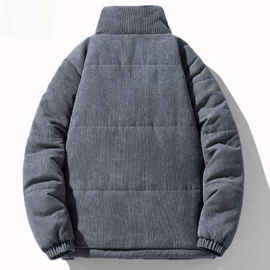 Cord Steppjacke Herren Hoher Kragen Zip Taschen Warm