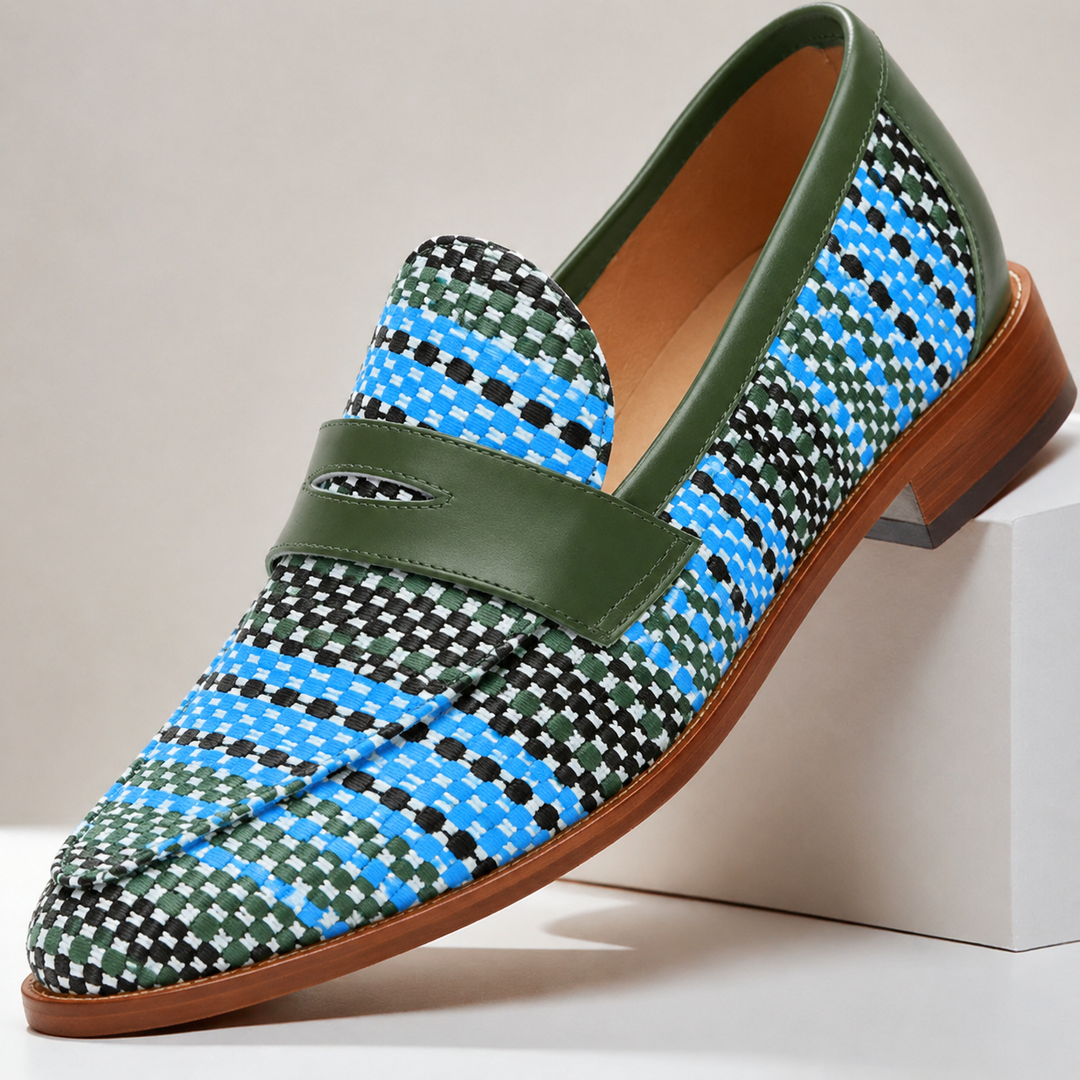 Geflochtene Leder Loafer Herren Slip-On Sommerschuhe