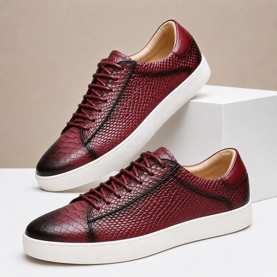 Texturierte Leder Sneaker Herren Business Freizeit