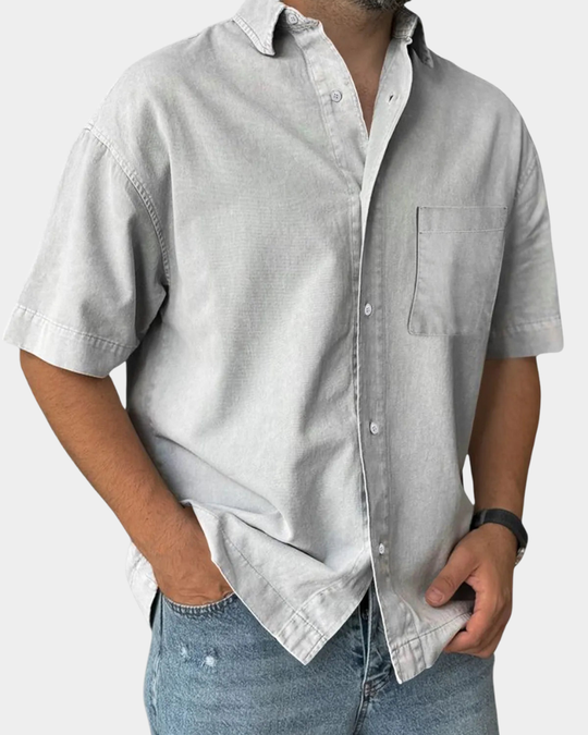 Lässiges Freizeithemd Herren Kurzarm Sommer Casual Hemd