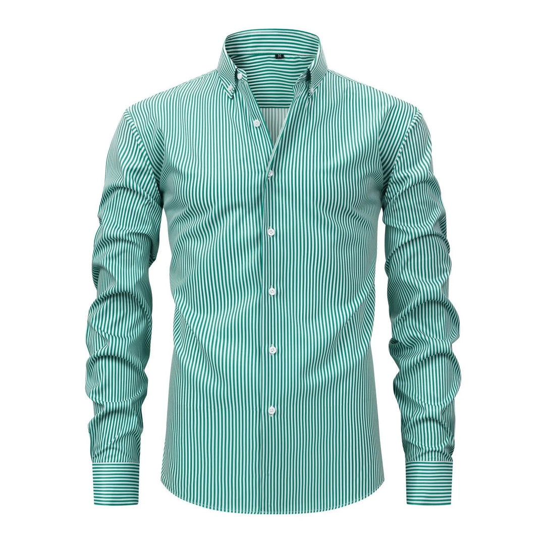 Gestreiftes Stretch Hemd Herren Langarm Smart Casual
