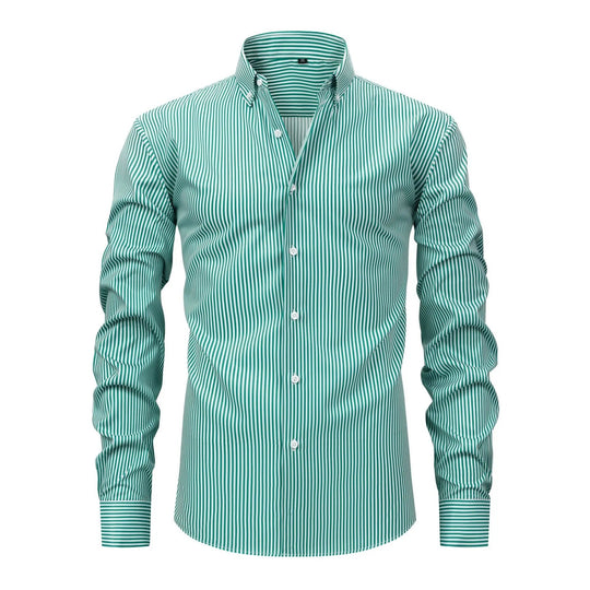Gestreiftes Stretch Hemd Herren Langarm Smart Casual