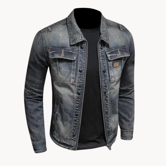 Denim Jacke Herren Jeansjacke Casual Vintage Übergang