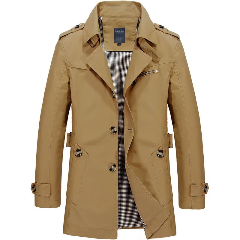 Moderner Trenchcoat Herren Mantel Elegant Klassisch