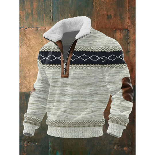 Fleece Stehkragen Pullover Herren Warm Strick Winter