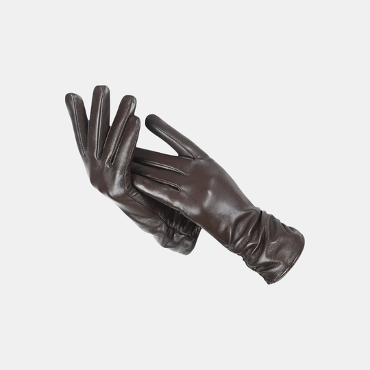 Handschuhe Damen Winter Warm Gefüttert Kunstleder