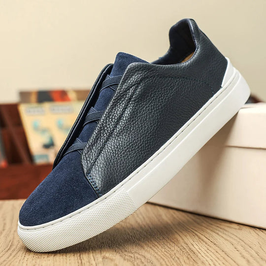 Leder Wildleder Sneaker Herren Slip-On Komfort Casual