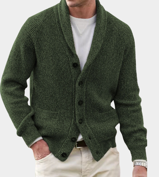 Schalkragen Cardigan Herren Strickjacke Klassisch Warm