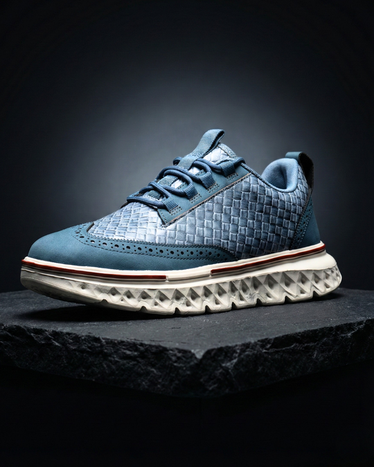Geflochtene Leder Sneaker Herren Elegant Gepolstert
