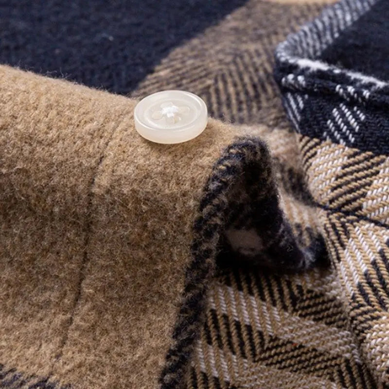 Baumwoll Flanellhemd Herren Langarm Warm Casual Winter