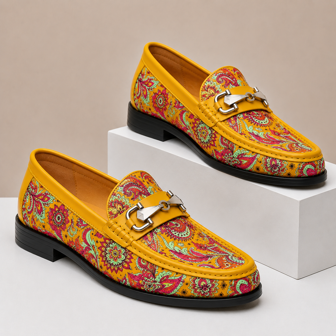 Rindsleder Loafer Herren Geflochten Slip-On Slipper