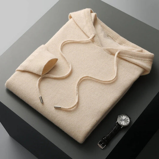 Merino Hoodie Herren Kapuzenpullover Strick Premium
