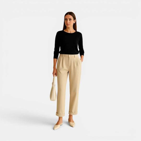Leinenhose Damen High Waist Sommer Leicht