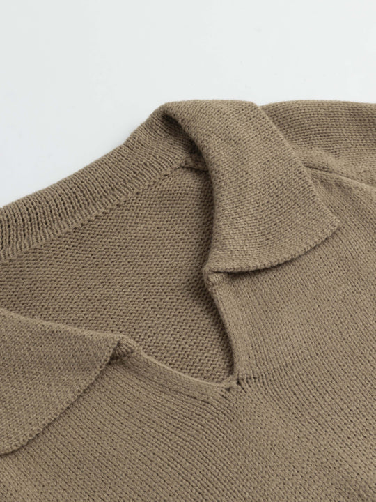 Dicker Strick Polopullover Herren Raglan Winter Warm