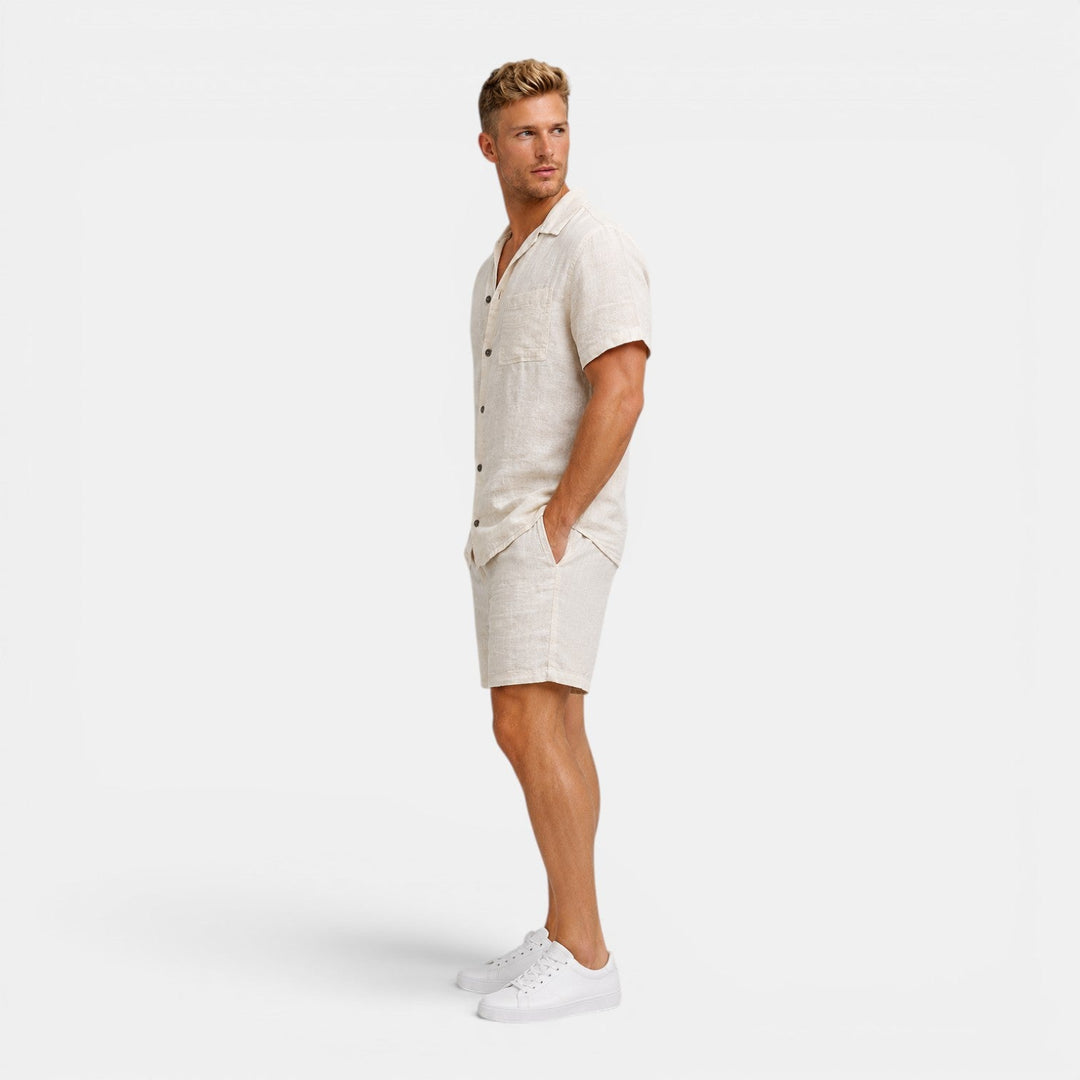 Herren Kurzes Leinen-Sommer-Set – Jennoir