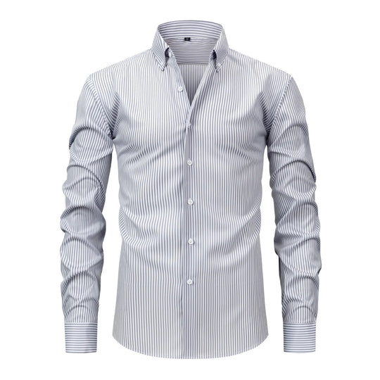 Gestreiftes Stretch Hemd Herren Langarm Smart Casual