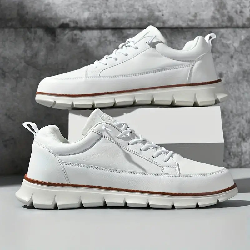 Italienische Leder Sneaker Herren Casual Schnürschuhe