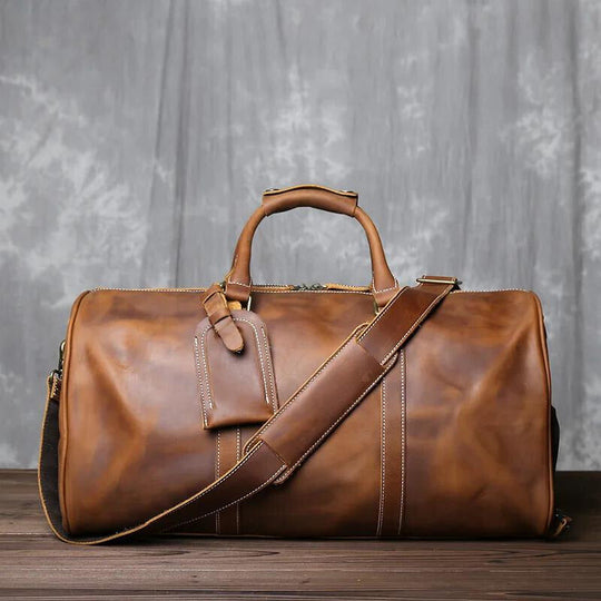 Rindsleder Reisetasche Herren Weekender Handgepäck Gurt