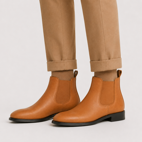 Premium Chelsea Boots Herren Slip-On Stiefeletten Leder