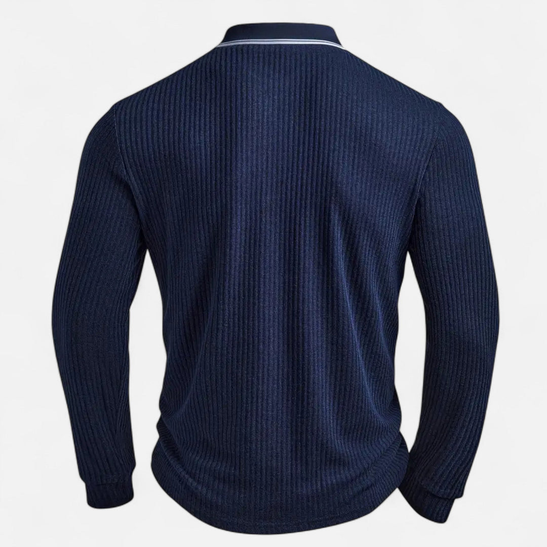 Herren Marine-Kontrast-Knopfhemd – Jennoir