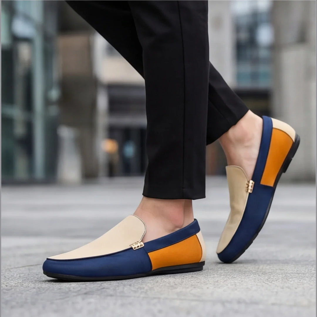 Lässige Patchwork Canvas Loafer Herren Slip-On Schuhe
