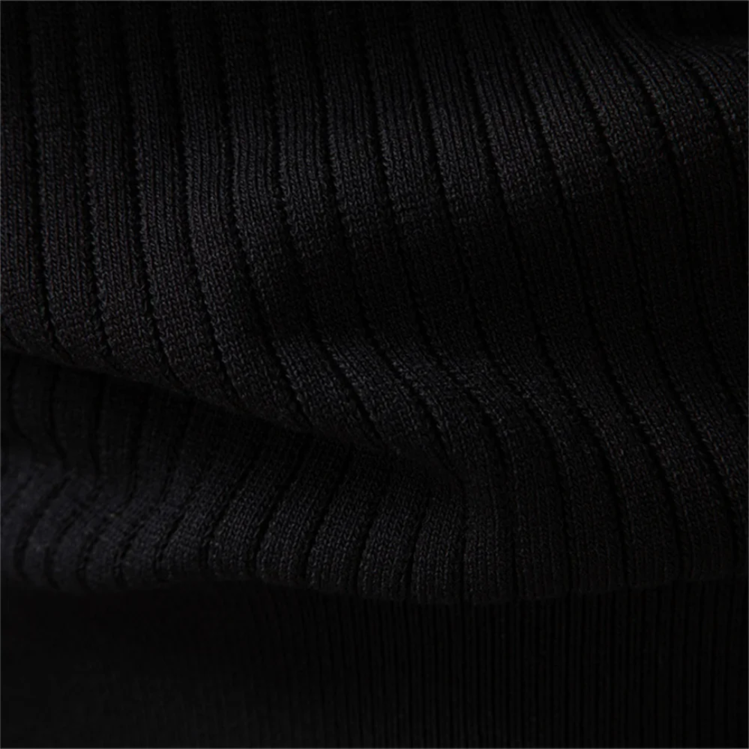 Geripptes Henley Shirt Herren Langarm Strick Casual
