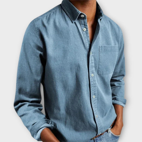 Handwerkliches Hemd Herren Elegant Baumwolle Casual