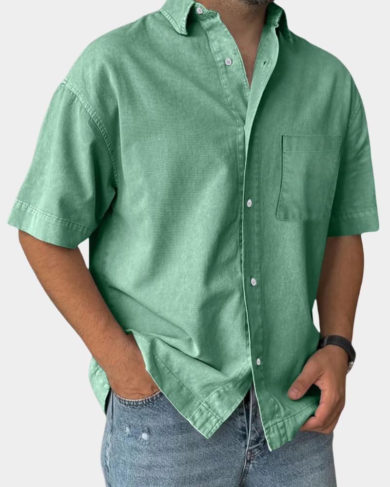 Lässiges Freizeithemd Herren Kurzarm Sommer Casual Hemd