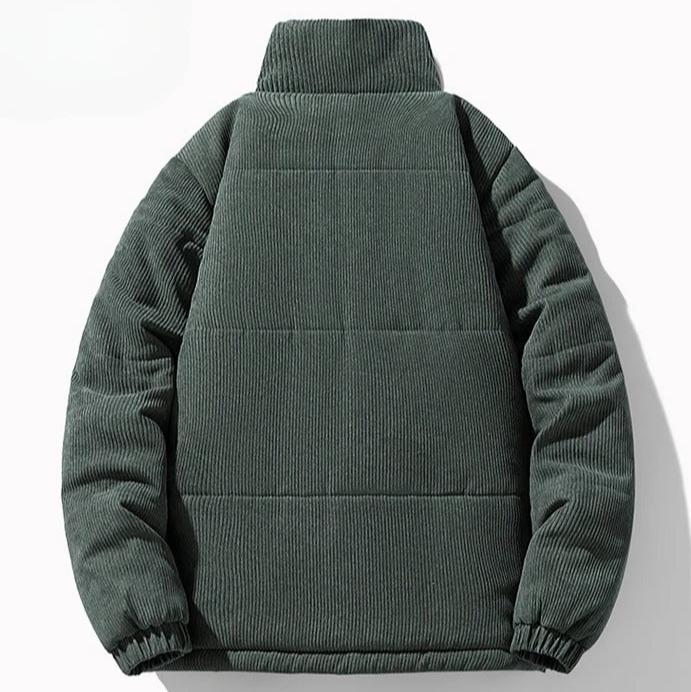 Cord Steppjacke Herren Hoher Kragen Zip Taschen Warm