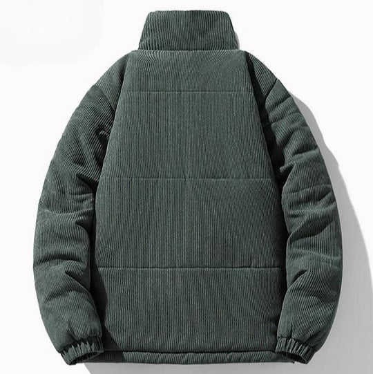 Cord Steppjacke Herren Hoher Kragen Zip Taschen Warm