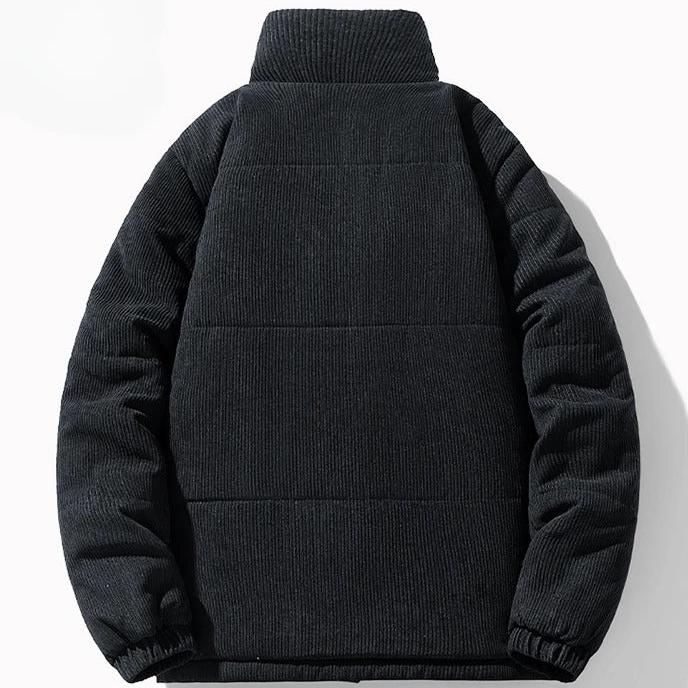 Cord Steppjacke Herren Hoher Kragen Zip Taschen Warm