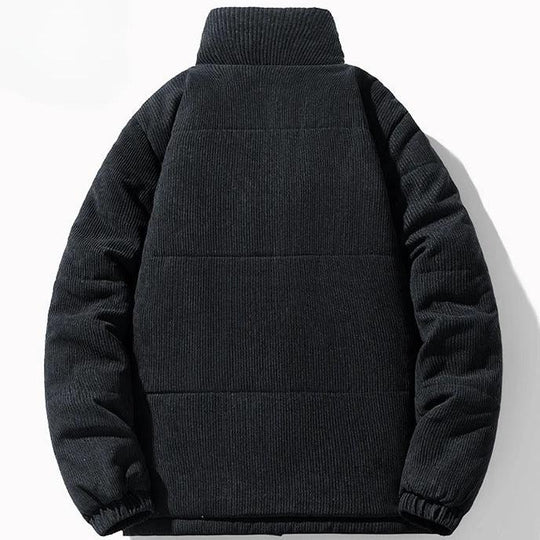 Cord Steppjacke Herren Hoher Kragen Zip Taschen Warm