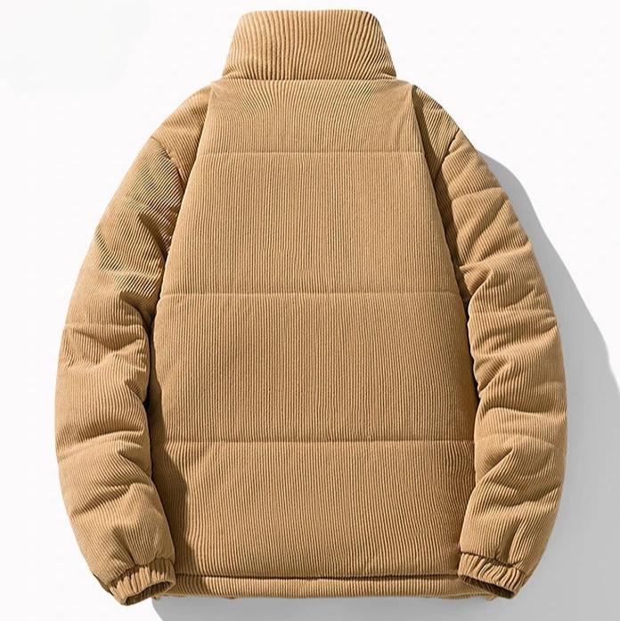 Cord Steppjacke Herren Hoher Kragen Zip Taschen Warm