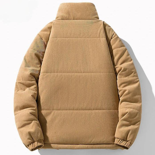 Cord Steppjacke Herren Hoher Kragen Zip Taschen Warm