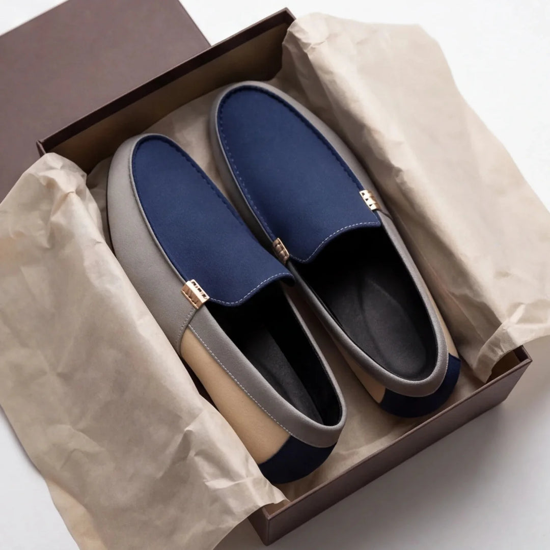 Lässige Patchwork Canvas Loafer Herren Slip-On Schuhe